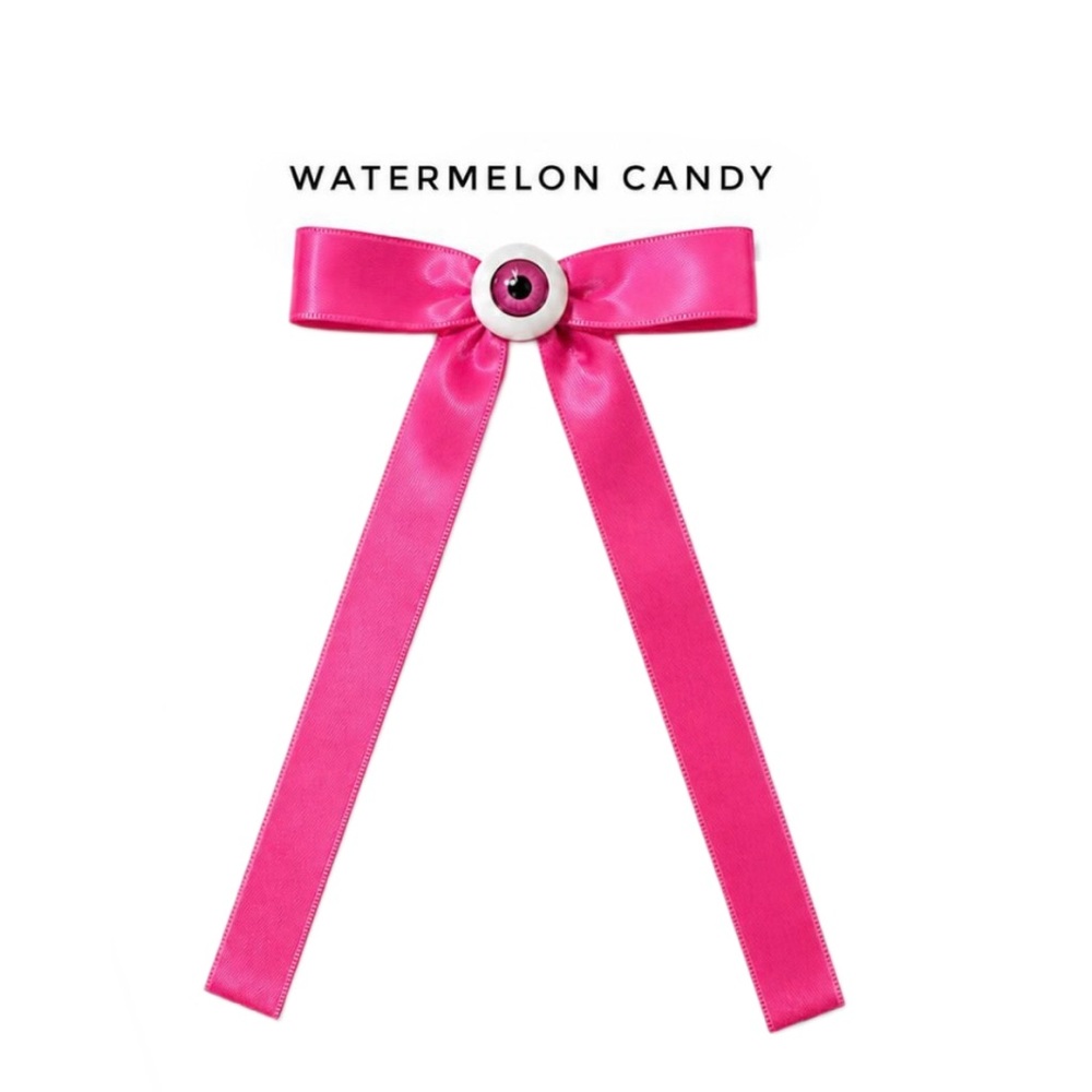 Bow Eyeball Clip – 5/8” Ribbon - Watermelon Candy
